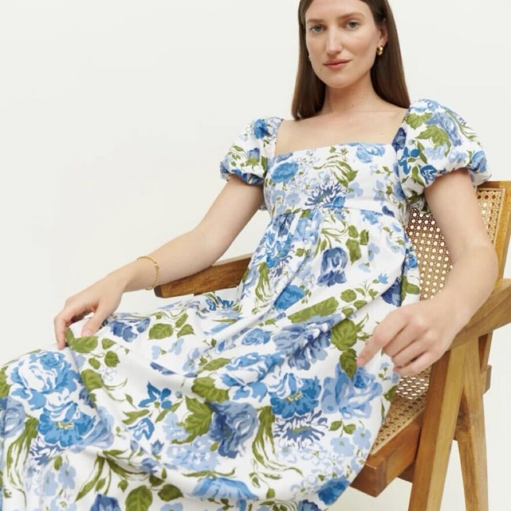Reformation Aurelia Dress Size 4 Blue Floral